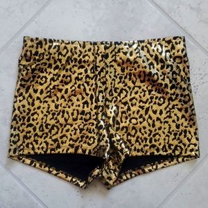 Charlotte Russe size S mini gold shorts